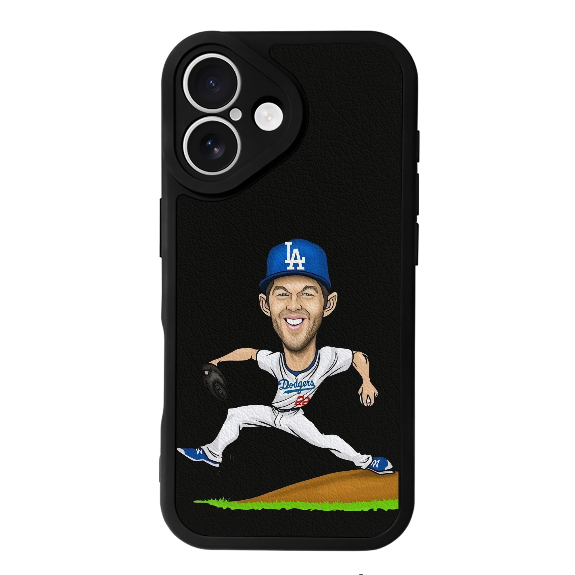 Clayton Kershaw  1 IPhone 16 Silicone Leather Case – UV Print, Lambskin Texture – Perfect Fit, Wireless Charging Compatible, Scratch Resistant, Precise Cutouts – Stylish Protection For IPhone 16